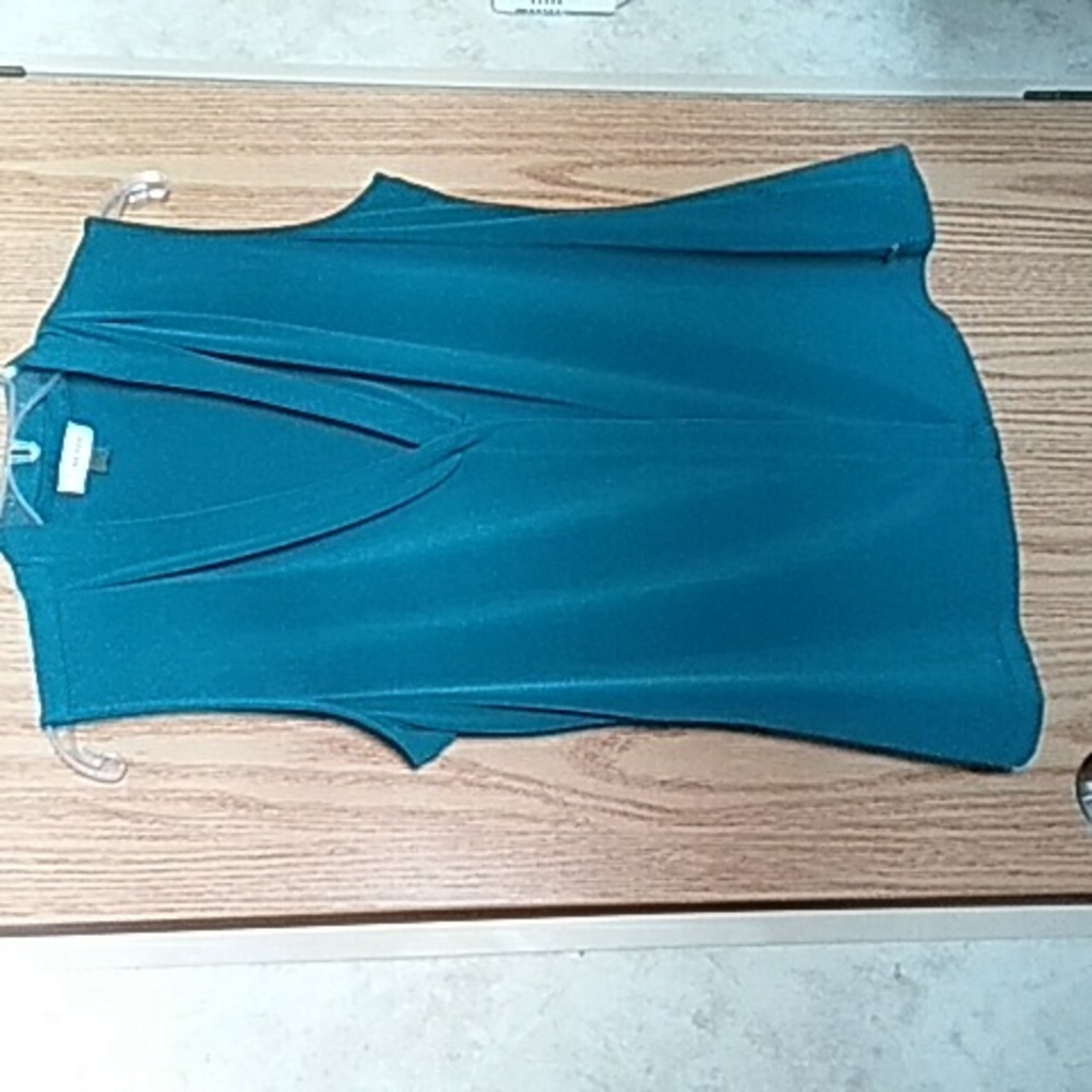 Calvin Klein Gathered V-Neck Sleeveless Top